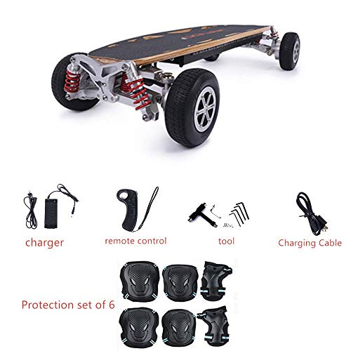 J&Z Scooter eléctrico para Adultos, Off-Road Dual-Drive/Las Cuatro Ruedas Alta Velocidad Monopatín de Control Remoto inalámbrico Scooters 37.4 '' * 16.5 '' * 7.1 '',40~50km