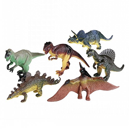 JZK 6 Conjunto Surtido Dinosaurio de Juguete Figuras Triceratops pterodáctilo estegosaurio Allosaurus tirano-saurio Rex, Juego portátil para niños Regalo de cumpleaños para niños niñas niños