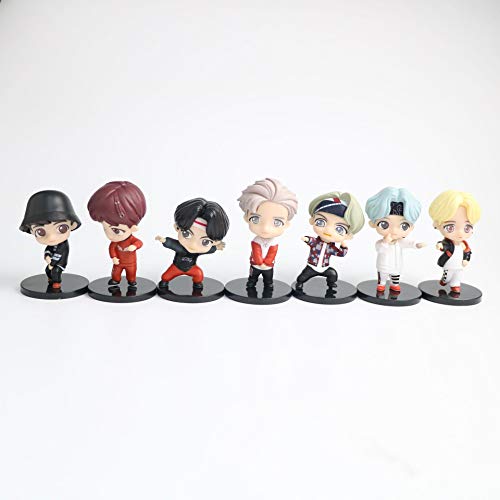 K-POP BTS Mini Figuras de Bangtan Boys para pastel, cake topper Mini figura de juguete PVC juguete para niños (versión 2)