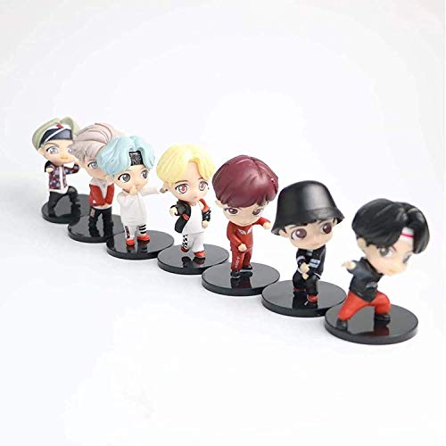 K-POP BTS Mini Figuras de Bangtan Boys para pastel, cake topper Mini figura de juguete PVC juguete para niños (versión 2)