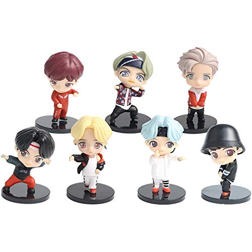 K-POP BTS Mini Figuras de Bangtan Boys para pastel, cake topper Mini figura de juguete PVC juguete para niños (versión 2)