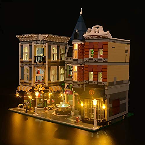 KCGNBQING Actualizar el Kit de luz LED Establecido para Lego 10255 Creator Expert Assembly Bloques de construcción Cuadrados Montaje de Rompecabezas