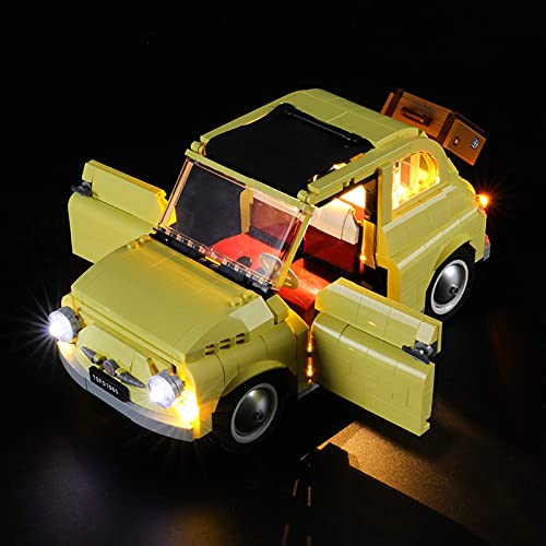 KCGNBQING Nlne LED Kit de iluminación para Creator Expert Fiat 500 Bloques de construcción Modelo - Kit de luz LED Compatible con Lego 10271 Montaje de Rompecabezas