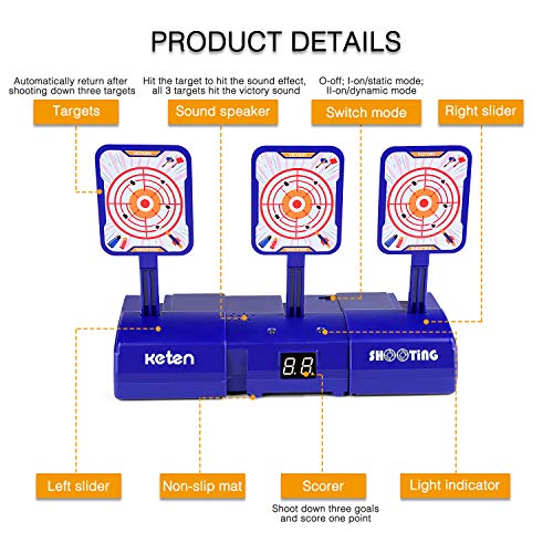 Keten (2020 - Diana móvil Digital eléctrica para Nerf Guns, Diana móvil Izquierda y Derecha para Disparo con Efecto sonoro Ligero para la Serie N-Strike Elite/Mega/Rival de Nerf Guns