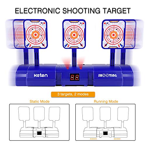 Keten (2020 - Diana móvil Digital eléctrica para Nerf Guns, Diana móvil Izquierda y Derecha para Disparo con Efecto sonoro Ligero para la Serie N-Strike Elite/Mega/Rival de Nerf Guns