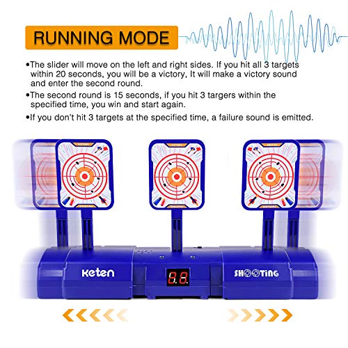 Keten (2020 - Diana móvil Digital eléctrica para Nerf Guns, Diana móvil Izquierda y Derecha para Disparo con Efecto sonoro Ligero para la Serie N-Strike Elite/Mega/Rival de Nerf Guns