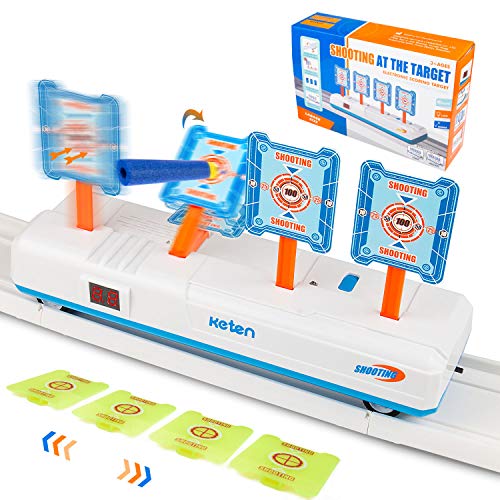 Keten 2020 Objetivo Móvil Digital Eléctrico para Nerf, Juguete de Reinicio Automático con Efecto de Sonido de Luz para Nerf Blaster Elite/Mega/Rival Serie, Regalo Ideal para Niños