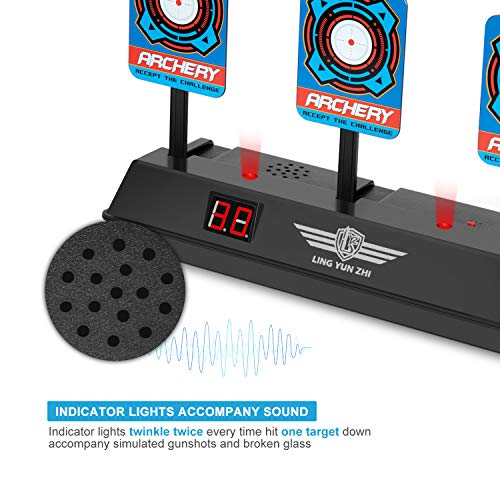 Keten Objetivo Digital Electrónico para Pistolas Nerf con Restablecimiento Automático, Efectos Inteligentes de Sonido y Luz, para Nerf N-Strike Elite/Mega/Rival Series (Solo Objetivo)