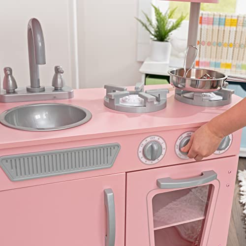 KidKraft 53179 Cocina de juguete con diseño Vintage de madera para niños con teléfono de juguete incluido - Rosa