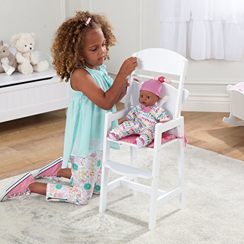 KidKraft 61101 Trona de madera Lil' Doll para muñequitas de 45 cm, muebles para dormitorio de niños