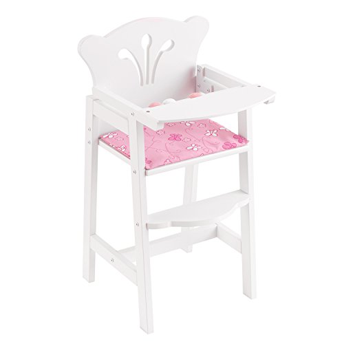 KidKraft 61101 Trona de madera Lil' Doll para muñequitas de 45 cm, muebles para dormitorio de niños