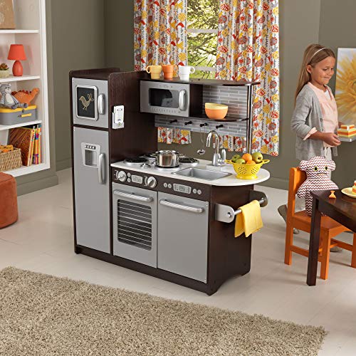 KidKraft- Cocina de juguete de madera Uptown Espresso, para niños , Color Espresso (53260)