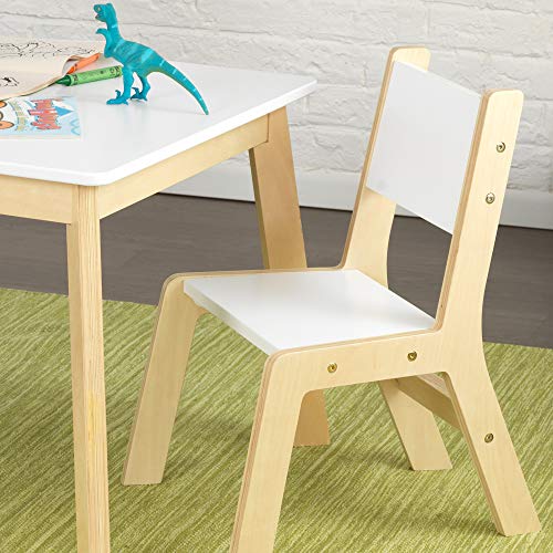 KidKraft- Mesa con 2 sillas de madera y blanca, para sala de juegos infantil / muebles de dormitorio, Color Blanco (27025)