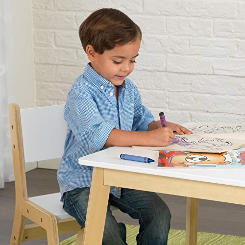 KidKraft- Mesa con 2 sillas de madera y blanca, para sala de juegos infantil / muebles de dormitorio, Color Blanco (27025)