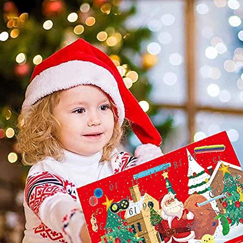 Kids Christmas 24 Days Countdown Calendar, 2021 Christmas Advent Calendar Toy Pop Pack, Paquete de Juguetes para Aliviar el Estrés sensorial Set para Regalos Sorpresa Caja Ciega de Navidad