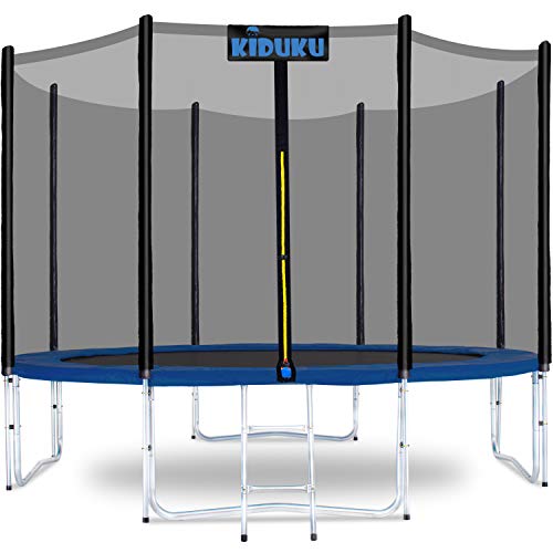 KIDUKU® Cama Elástica de Jardín Ø 244 cm | Set Completo con Red de Seguridad, Escalera, Cobertura, Anclajes y Accesorios | Trampolín Exterior Infantil Niños