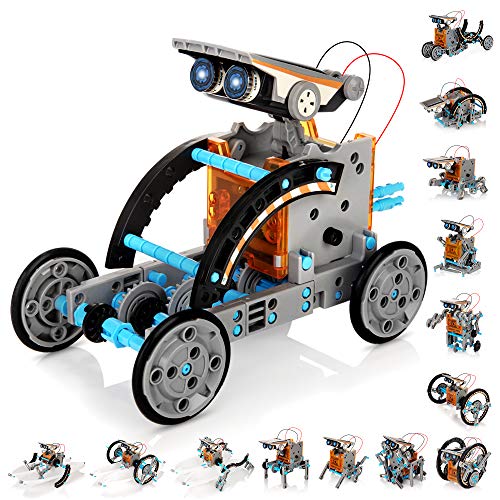 KIDWILL Juguetes Robot Solar STEM Kit para Niños 14 en 1 Juguetes Kits de Ciencia Educativa, Construcción Alimentado por Solar Conjunto Robótico para Niños, Adolescentes y Amantes de la Ciencia