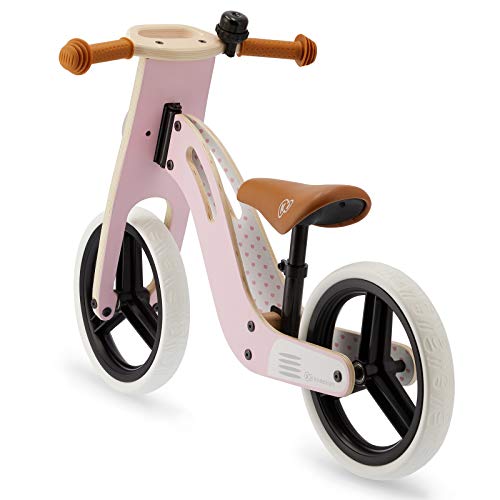 Kinderkraft Bicicleta sin Pedales UNIQ, Ligera, de Madera, 2+ Años, Rosa