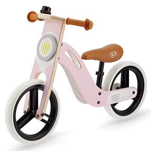 Kinderkraft Bicicleta sin Pedales UNIQ, Ligera, de Madera, 2+ Años, Rosa