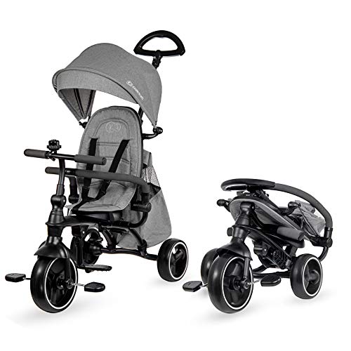 Kinderkraft Triciclos Bebés JAZZ, 4 en 1, Evolutivo, Plegable, Móvil, Gris