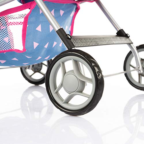 Kinderplay Carrito Bebe Juguetes, Carrito Muñecas - Sillas De Paseo, Cochecito, Parasol, Buggy, Carrito De Bebe, Estructura Ligera Y Estable, Ruedas de Espuma 2 3 años, KP0280T