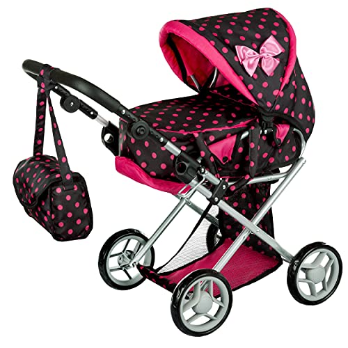 Kinderplay Cochecito De Muñecas, Gondola 3en1 - con Bolso Cambiador, Carrito Juguete De Muñeca, Permite Ajustar El Mango En Un Rango de 32 a 63 cm, Carrito Bebe Joguetes 2 3 4 años por Niña, KP0200G