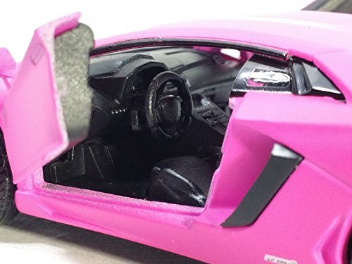 Kinsmart Lamborghini Aventador LP700 4 5370d Rosa Fuerte Escala 1 38 Coches Modelo de Fundición a Presión de Juguete