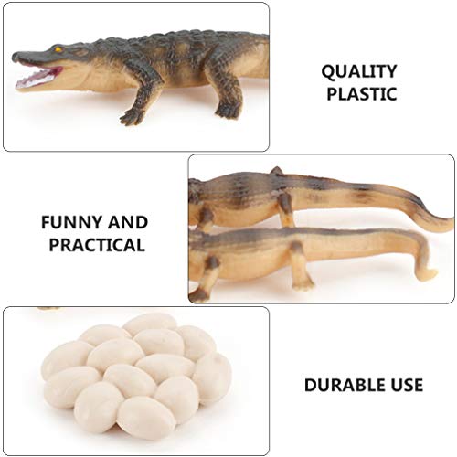 Kisangel 1 Juego de Figura de Ciclo de Vida de Cocodrilo Estatua de Plástico Realista Huevo de Cocodrilo Juguete Modelo de Cocodrilo Juguete Educativo Animal Año Nuevo Regalos de