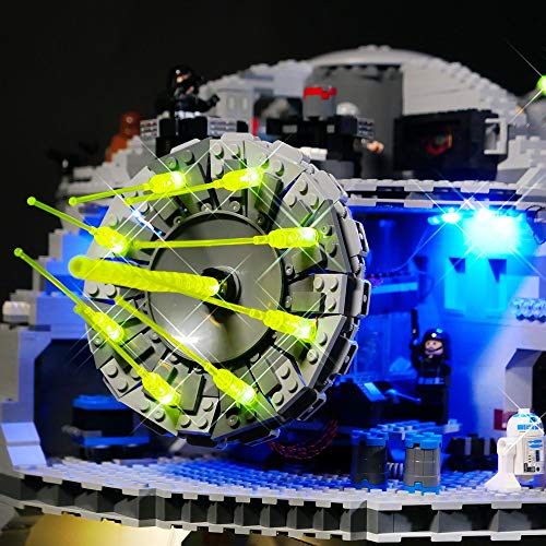 Kit De Iluminación De La Estrella De La Muerte 3 Equipo De Iluminación para El Modelo De Bloques De Construcción, Compatible con Las Luces Led De Lego 75159 (no Incluye Los Bloques De Construcción)