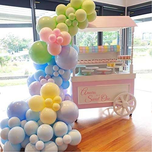 Kits de guirnaldas de globos, 123Pcs Rainbow Balloon Garland 5M16ft Long Macaron Balloons, For Party Wedding Birthday Balloons Decorations, Unicorn Party, Pastel Rainbow Party Supplies.