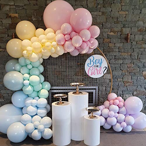 Kits de guirnaldas de globos, 123Pcs Rainbow Balloon Garland 5M16ft Long Macaron Balloons, For Party Wedding Birthday Balloons Decorations, Unicorn Party, Pastel Rainbow Party Supplies.