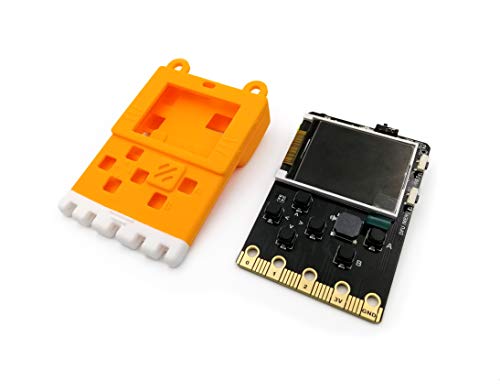 Kittenbot Meowbit Card-Sized Retro Computer Codable Console for Microsoft Makecode Arcade and Python Video Game Console Compatible with Micro:bit Expansion Board for Robot (Meowbit-Orange)