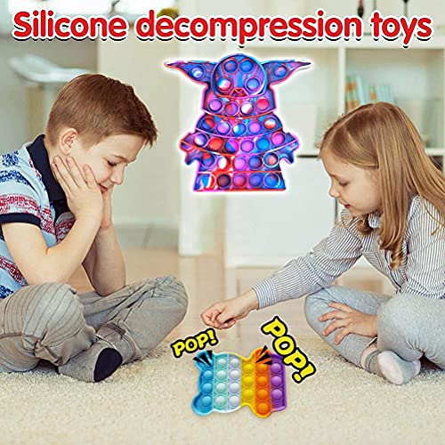 KKPLZZ 2PCS Push Pops Bubble Fidget Juguetes sensoriales, Anime Game Shape Push it Fidget Toys para aliviar la ansiedad, Juguetes para niños Poppet Fidget Toy, Fidget Popper Game para Autismo