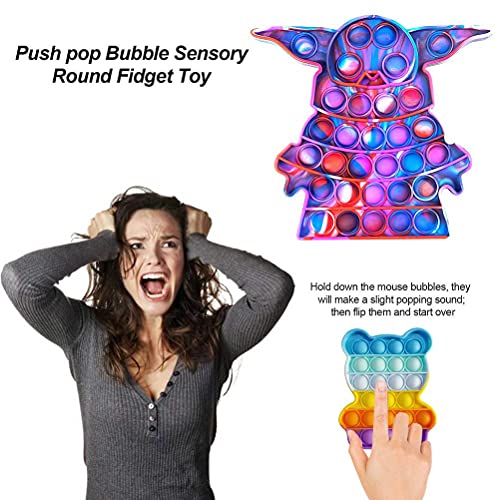 KKPLZZ 2PCS Push Pops Bubble Fidget Juguetes sensoriales, Anime Game Shape Push it Fidget Toys para aliviar la ansiedad, Juguetes para niños Poppet Fidget Toy, Fidget Popper Game para Autismo