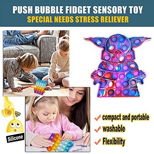 KKPLZZ 2PCS Push Pops Bubble Fidget Juguetes sensoriales, Anime Game Shape Push it Fidget Toys para aliviar la ansiedad, Juguetes para niños Poppet Fidget Toy, Fidget Popper Game para Autismo