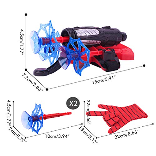 KKPLZZ Spiderman Launcher Glove, Kids Plastic Cosplay Glove Hero Launcher Juego de Juguetes de muñeca Gran Regalo para los fanáticos de Spiderman, Juguetes educativos para niños