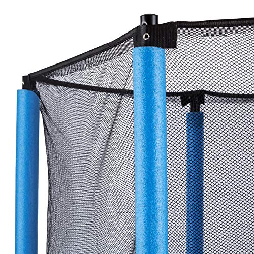 Klarfit Rocketkid - Cama elástica, Cama elástica niños a Partir de 3 años, Cama elástica Exterior con Carga máx. 50 kg, Red de Seguridad, Suspensión de Cuerda elástica, Borde Acolchado, Azul