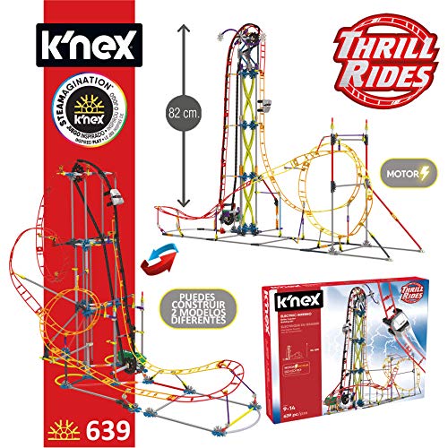 K'nex Cars Thrill Rides. Montaña Rusa Electric Inferno. Juego de Construcción con Motor.639 Piezas. A Partir de 9 años. (Ref. 41213) (Chicos