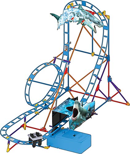 K'nex Shark Attack Roller Coaster Building Set-Ages 7+ -170 pcs Motor Included Montaña Rusa, Multicolor (Basic Fun 34041)