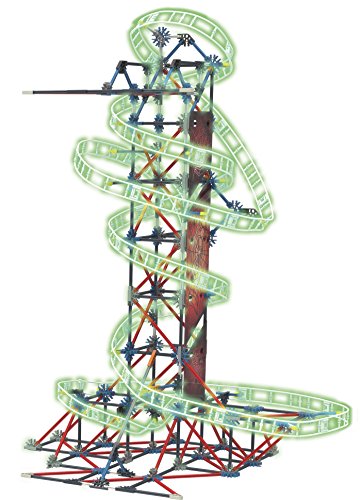 K'nex Thrill Rides Montaña Rusa Web Weaver. Juego de Construcción con Motor. Brilla en la Oscuridad. Knex 399 Piezas 2 Posiciones Fluorescente (Fábrica de Juguetes 41229)