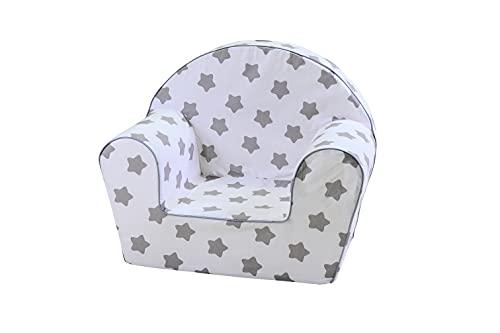 KNORRTOYS.COM Knorrtoys 68344-Kindersessel-Stars Grey Sillón Infantil, Gris Estrellas