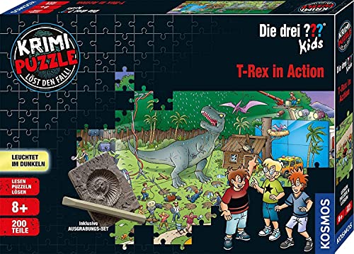 Kosmos - Juego de juguetes para niños (juego de T-Rex en acción (rompecabezas, 3 revista con revista nº 7, incluye juguetes), diseño de Los tres caracteres de preguntas