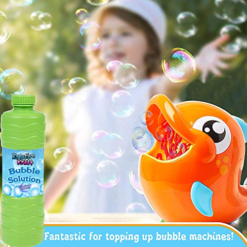 KreativeKraft Liquido Pompas de Jabon, Pack de 3 Botellas para Hacer Burbujas de Jabon Niños, Apto para Maquina Pompas Jabon o Pistolas de Burbujas, Regalos para Juegos al Aire Libre