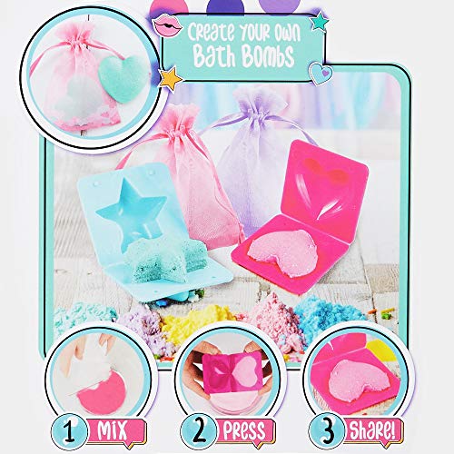 KreativeKraft Set Manualidades para Niñas, CREA Tus Propias Bombas de Baño Jabones, Kit de Uñas con Secador y Uñas Postizas para Niñas, Regalos Navidad Originales