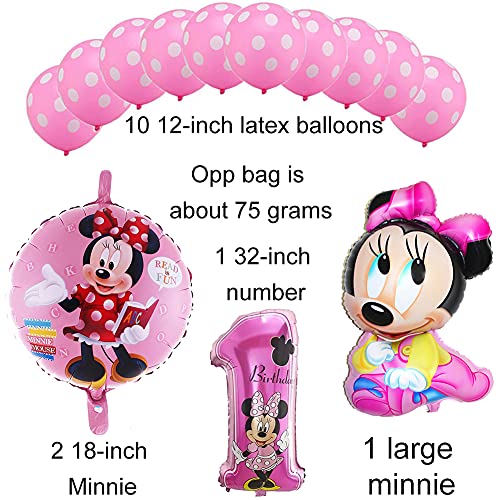 Ksopsdey Minnie Party Globos, Decoraciones de cumpleaños, Artículos para Fiestas temáticas de Mickey y Minnie 1er Fiesta Cumpleaños Bebe Globos Decoracion