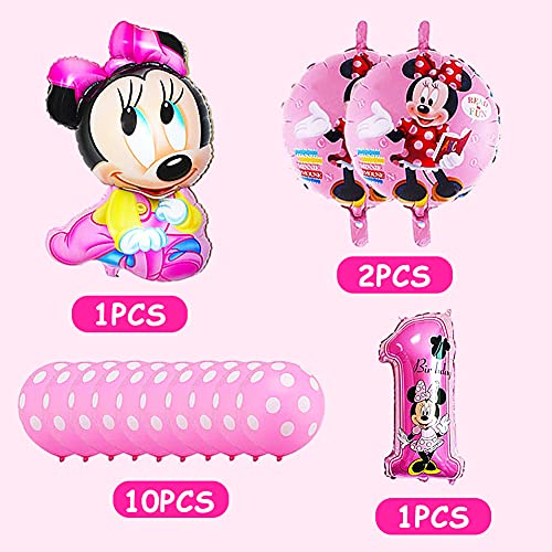 Ksopsdey Minnie Party Globos, Decoraciones de cumpleaños, Artículos para Fiestas temáticas de Mickey y Minnie 1er Fiesta Cumpleaños Bebe Globos Decoracion