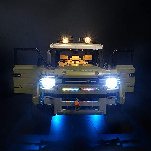 Kyglaring LED Light Kit para Lego Land Rover Defender 42110 con control remoto Iluminación Building Blocks Ladrillos para Lego Technic Land Rover Defender 42110 Building Kit (Modelo 42110 NO incluido)