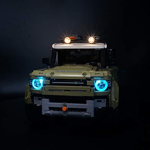 Kyglaring LED Light Kit para Lego Land Rover Defender 42110 con control remoto Iluminación Building Blocks Ladrillos para Lego Technic Land Rover Defender 42110 Building Kit (Modelo 42110 NO incluido)