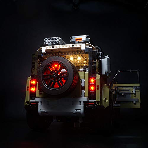 Kyglaring LED Light Kit para Lego Land Rover Defender 42110 con control remoto Iluminación Building Blocks Ladrillos para Lego Technic Land Rover Defender 42110 Building Kit (Modelo 42110 NO incluido)