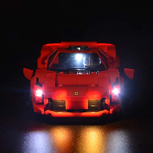 Kyglaring Luces para Lego 76895 Speed ​​Champions Ferrari F8 Tributo Light Building Blocks Ladrillos para Lego 76895 Ferrari F8 Tributo Building Kit (Modelo 76895 NO Incluido)